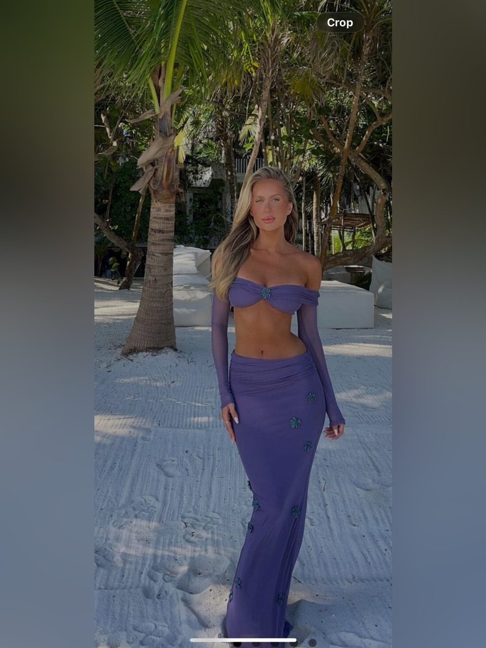 Purple Off-Shoulder Maxi Skirt Set - Elegant Women's Skirt and top